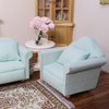 Dollhouse Couch Miniature Furniture Sofa with Pillows for Living Room Desktop Decoration Fabric Sofa Mini Home Scene Accessories Ornament (Single Sofa, Green)