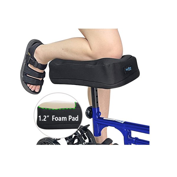 Mybow Knee Scooter Pad for Comfort Knee Walker Pad Cover Cushion Scooter for Broken Foot Leg Injury Knee Cushion Roller Scooter Padding Medical Foam Cushion Seat Cover (Black)