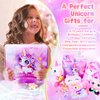 Unicorns Gifts for Girls Kids Toys 3 4 5 6 7 8 9 10 Years Old with 12PCS Unicorn Plush /Locked Diary/Glowing Blanket/Eye Mask/Crossbody Bag/Mirror 12PCS Teen Girl Birthday Christmas Unicorn Toy