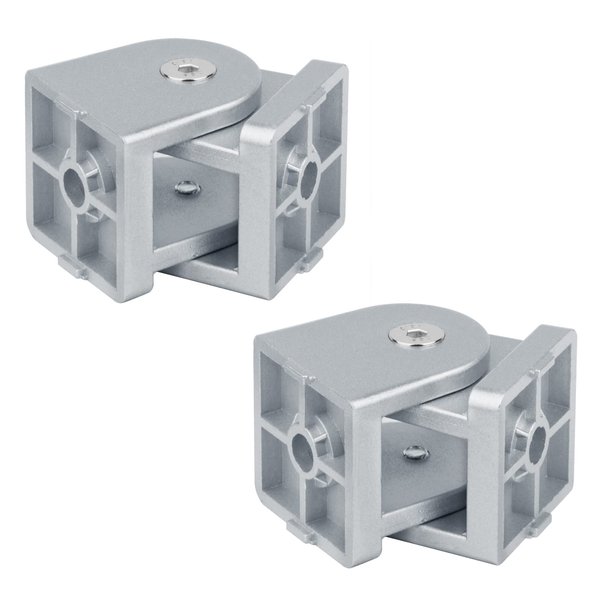 2 Pack 40 Series Aluminum Extrusion Profile Pivot Joints, 180° Adjustable Flexible Pivot Joint Connector for 3D Printer Accessories, 2 Hole Fitting Hinges Fit Standard 4040 Series 8mm T-Slot Profiles