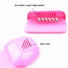 Portable Nail Fan Dryer for Nail Art Polish Gel, Quick Dry Nail Dryer Blower Machine for Nail Salons Fingernail Toenail (Pink)