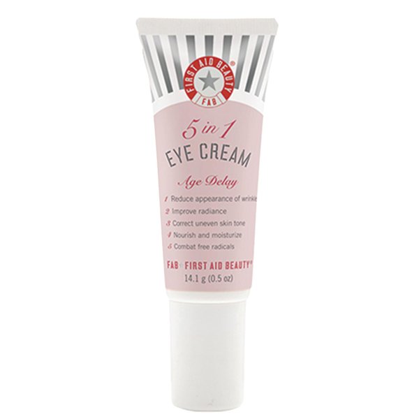 First Aid Beauty 5 in 1 Eye Cream: Multi Action Anti Aging Eye Cream for Dry Sensitive Skin. Great for All Skin Types. (0.5 Ounce)