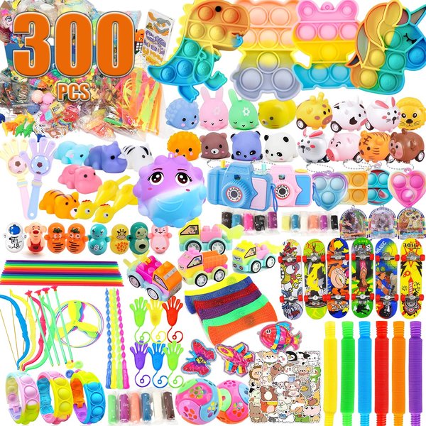300PCS Premium Party Favors for Kids 5-12, Assortment Toys Kids Prizes,Birthday Gift Bulk Toy, Goodie Bag Stuffers,Treasure Box Toys for Classroom Prizes Pinata Stuffers for children