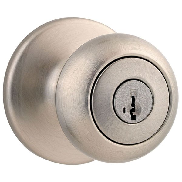 Kwikset Cove Entry Knob with SmartKey, Satin Nickel