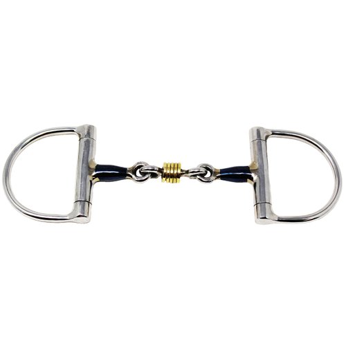 CHALLENGER Horse Sweet Iron 5" D-Ring Bit 3-Piece Dog Bone Mouth w/Rings 35615B