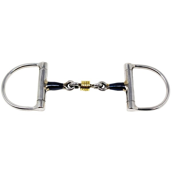 CHALLENGER Horse Sweet Iron 5" D-Ring Bit 3-Piece Dog Bone Mouth w/Rings 35615B