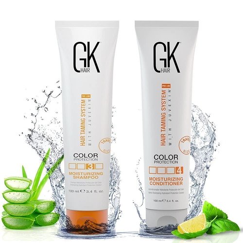 GK HAIR Global Keratin Moisturizing Shampoo and Conditioner Sets (3.4 Fl Oz/100ml) for Color Treated Hair - Daily Use Cleansing Dry to Normal Sulfate Paraben-Free - All Hair Types for Men and Women
