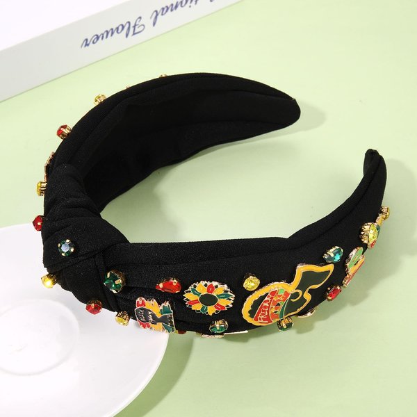 Juneteenth Headband for Women African Knotted Headband Black History Wide Top Knot Headband Embellished Rhinestone Crystal Headband Africa Independence Day Hair Accessories Party Gifts (Pattern C)
