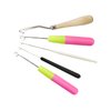 5PCS Latch Hook, Different Sizes Small Crochet Hooks Needle for Hair
