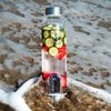 TonicCure Gem Infused Crystal Water Bottle Elixir with Authentic Healing Wellness Brazilian Stones Obsidian Neoprene Sleeve, for Love Peace and clarity 16 oz (BLACK Obsidian)