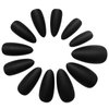 Bellelfin 240pcs Almond Press on Nails, Matte Black Fake Nails Medium Acrylic Nails Press Ons False Glue on Nails Kit with 5 Sheets Adhesive Tabs for Women Girls