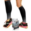 Compression Calf Sleeves Men & Women - Shin Splint Compression Sleeve 20-30mmhg, Best Footless Compression Socks for Achy Calf, Running, Nurses, Pregnancy, Post-Surgery Relief (1 Pair BLK-GRY S/M-M/L)