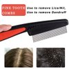 2 Pieces Dandruff Comb For Dandruff Scalp,Stainless Steel Fine Tooth Comb Dandruff Removal Combs,Wide Tooth Combs Professional Grooming Tool for Kids and Adults