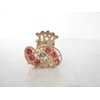 small mini gold metal crystal hair claw clip (Primary color: Blue)