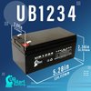 Replacement for Aquatec Fortuna Bath Lift Battery - Replacement UB1234 Universal Sealed Lead Acid Battery (12V, 3.4Ah, 3400mAh, F1 Terminal, AGM, SLA) - Includes Two F1 to F2 Terminal Adapters