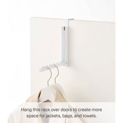 Yamazaki Home 7161 Over The Door Alloy Steel Hooks - Folding Hanging Coat Rack