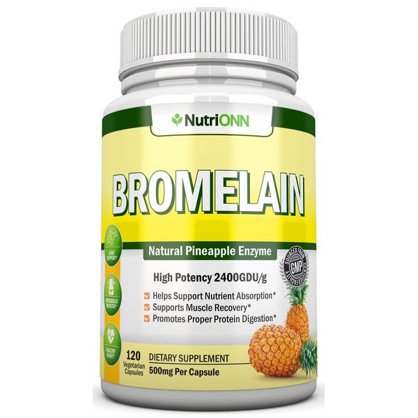 Bromelain - 500mg - 2400 GDU - 120 Vegetable Capsules - Pure Pineapple Enzyme Extract - Supports Digestion and Nutrient Absorption - Great for Recovery and Joint Health