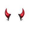 ANIUHL 2 Pairs Red Devil Horns Barrettes Demon Alligator Clips Glitter Hair Clip Halloween Dress Cosplay Costume Accessories