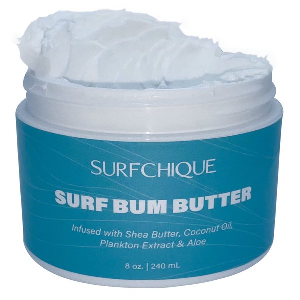 SURFCHIQUE Surf Bum Whipped Moisturizing Body Butter with Light Tropical Scent of Coconut, Vanilla, Mango, & Papaya (8 oz)