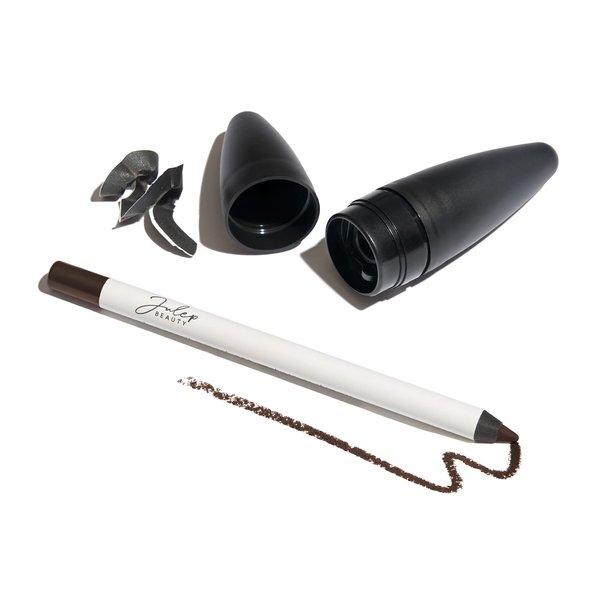 Julep Makeup Pencil Sharpener (Torpedo) + When Pencil Met Gel Sharpenable Multi-Use Longwear Eyeliner Pencil, Rich Brown