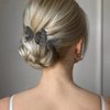 2 PACK Rhinestone Butterfly Hair Bun Maker, Elegant Lazy Hair Curler, Rhinestone Hair Bun Maker, French Hairstyle Twist Bun Maker, Elegant Hair Accessories For Women Girls