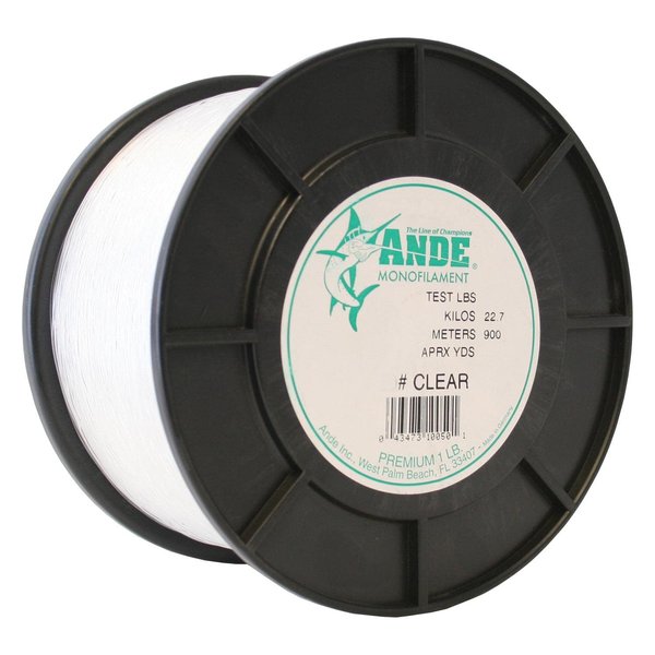 Ande A1-25C Premium Monofilament, 1-Pound Spool, 25-Pound Test, Clear Finish