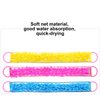 3 PACK Double-Sided Lace Cloth Back Loofah Scrubber Bath Scrub Shower Sponge Long Exfoliating Back Scrubber Scratcher Strap With Handle, Cream Skin Wash Cleaner Applicator