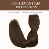 GOO GOO Wire Hair Extensions Human Hair, 4A Chocolate Brown Natural 18inch 95g, Invisible Wire Hair Extensions with Transparent, Seamless Fish Line Hairpiece