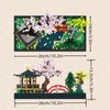 kanglejia Japanese Zen Gardens and Meditation Cherry Blossom Garden Pavilion Bridge Mini Building Blocks Set Bonsai Trees Building Set for Adults and Kids Toy Building Sets (2280 Pcs)