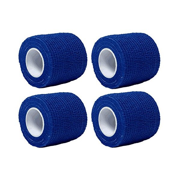 Aguaton Fidowrap Self-Adherent Stretch Bandage Cohesive Tape Wrap for Pets (Pack of 4) 2 Inches by 6 Yards (Blue)