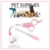 Crafterlife Small Animal Pet Grooming Kit with Pet Shedding Slicker Brush, Bath Massage Glove, Pet Grooming Comb, Nail Clipper Trimmer for Rabbit, Puppy, Kitten, Guinea Pig, Hamster, Ferret (Pink)