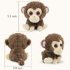 WEIGEDU Small Plush Toys Babies Monkey Stuffed Animals, 5.9 inches, Kaffee Brown Chocolate