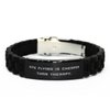 Fancy Kite Flying, Kite Flying is Cheaper Than Therapy, Reusable Holiday Black Glidelock Clasp Bracelet for Friends