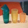 Komost 12oz Plastic Tumblers Set of 2, Reusable & Shatterproof Drinking Glasses for Daily Toothbrushing & Bathroom Use