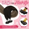 Sunny U Tip Hair Extensions Human Hair Ombre Prebonded Keratin Hair Extensions Utip Black Ombre Dark Brown Balayage Ash Blonde Utips Real Hair Extensions Hot Fusion Silky Hair 50g 20inch