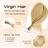 MioYio I Tip Hair Extensions Human Hair 30G/Pack Virgin Hair Itip Human Hair Extensions Dark Blonde to Highlighted Blonde Pre Bonded I Tip Real Hair Extensions Long Straight #18/613 14Inch