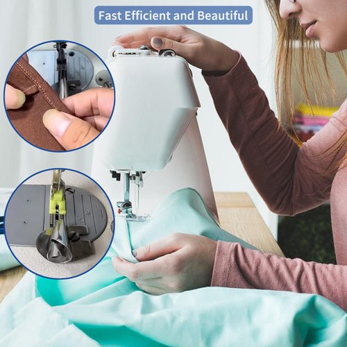 Socuierer 8Pcs Universal Sewing Rolled Hemmer Foot Set, Seam Guide for Sewing Machine, Wide Rolled Hem Presser Foot for Home and Industrial Use, 3-10mm Sizes, for Precise Hemming