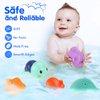 Bath Toys for Kids Ages 1-3, Silicone Bath Toys with Organizer 8pcs Bathtub Toys for Toddlers 2-4 Boys Girls Swimming Turtle Wind Up Toys Water Pool 0-6-12-18 Christmas Shower Gifts