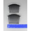 2 Black Big Huge Hair Comb set pack Silver plastic teeth side clip 4 inches wide