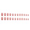 Enppode Pink Press on Nails Medium Fake Nails Square Acrylic Nails with Hearts Design Full Cover Nails 24 PC/Set