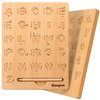Coogam Wooden Letters Practicing Board, Double-Sided Alphabet Tracing Tool Learning to Write ABC Educational Toy Game Fine Motor Montessori Gift for Preschool 3 4 5 Years Old Kids