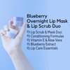 W7 Sweet Dreams Lip Scrub & Overnight Lip Mask Duo - 2Pcs Set - Blueberry Flavour - Exfoliate, Condition, Soothe & Hydrate