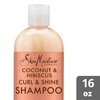 Shea Moisture Curly Hair Products, Coconut & Hibiscus Curl & Shine Shampoo, Shea Butter, Coconut Oil, Vitamin E, Sulfate Free Shampoo, Anti Frizz, Family Size, 16 Fl Oz