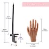 Silicone Practice Hand for Acrylic Nails, Mannequin Hands for Nails Practice with Adjustable Bracket, Life Size Fake Hand for DIY Nails/Nail Art Beginners/Nail Salon Artists