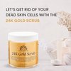 24K Gold Body Scrub, Natural Exfoliating Face Sugar Scrub With Anti-Aging Properties, Pure Skin Moisturizer, Reduce Wrinkles Deep Pore Cleansing Moisturizing Hydrating Skincare, Great Gift for Women