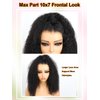 Domiso Max Part 10x7 M-Cap Afro Kinky Curly Glueless Wigs Human Hair Pre Plucked Pre Cut Wear and Go Glueless Wig Curly Wig HD Lace Front Wigs Human Hair 210% Density Pre Bleached Knots 18 Inch