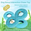 BSISUERM Dog Donut Toy for Treat Dispensing Puppy Teething Toy Dog Interactive Chase Toy for Small Medium Dogs Pet Enrichment Exercise Toy Ball for Teething Cleaning, Training, Entertainment