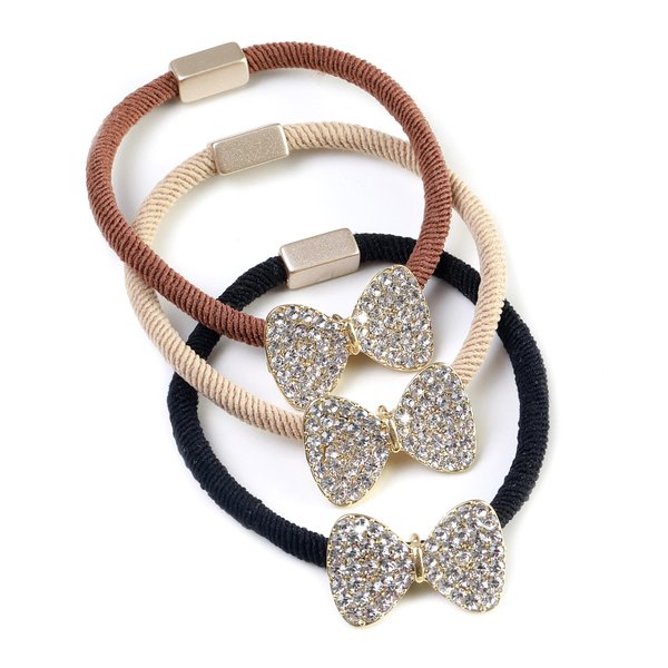 Faerie 12Pcs Rhinestone Stretch Hair Tie, Ponytail Headband, Crystal Elastic Hair Tie, Women and Girls Hair Accessories Set