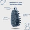 Scrub-dub™ - Premium Antimicrobial Scalp and Body Scrubber | Face Exfoliator and Scalp Scrubber for Dandruff | Loofah and Exfoliating Washcloth Replacement | Made in The USA | Glacier Blue