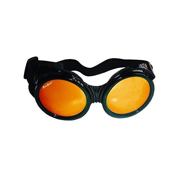 ArcOne The Fly Safety Goggles - Full Coverage Round Lens (Smoke Lens with Yellow/Orange Mirror Finish)